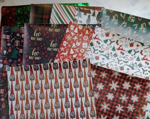 Sheet of Christmas faux leather.