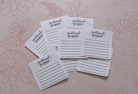 Picture of finished emotional baggage stickers