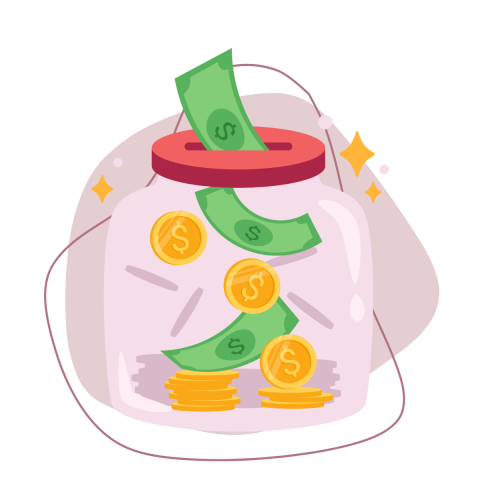 image of jar with money in it
